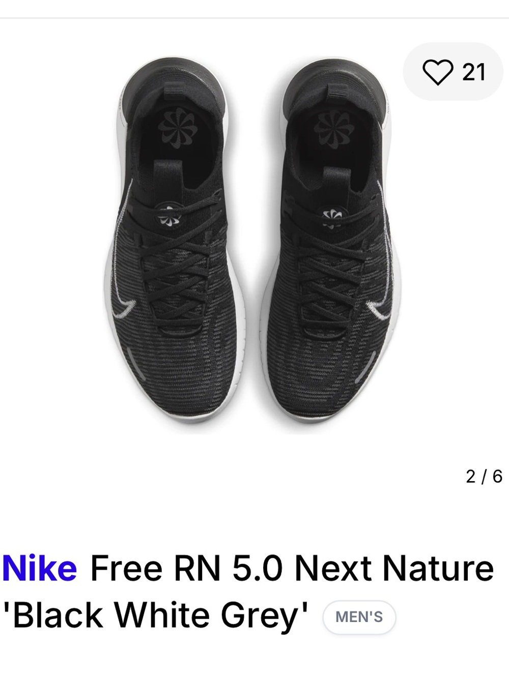Nike Free RN Next Nature Men's Running Shoes - Black & Grey